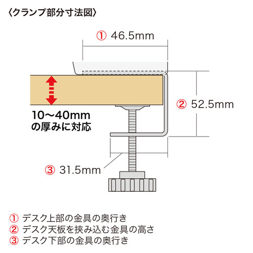 タップ(クランプ固定式・2P・6個口・2ｍ・ホワイト)