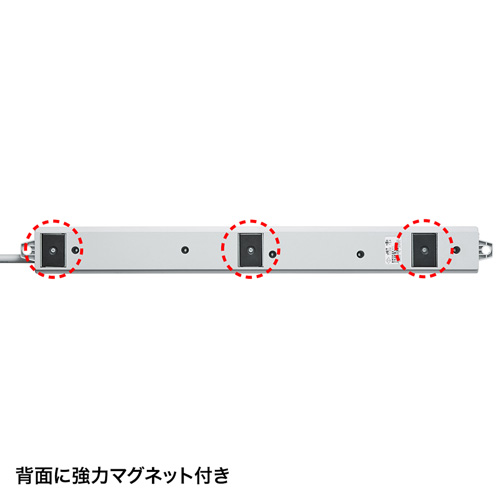安全ブレーカータップ（オフィス・工場用・3P・6個口・1m） TAP-BR36A-1 サンワサプライ