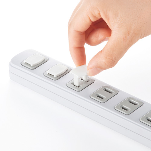 コンセントキャップ（2P・5個・ホワイト） TAP-CAP2P5 サンワサプライ