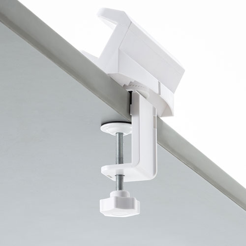 電源タップホルダー（デスククランプ式・360°回転・固定・ホワイト）