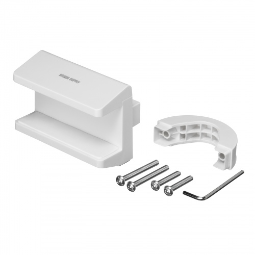 電源タップホルダー（クランプ式・支柱取付・ポール取付・整理整頓・配線整理・ホワイト）