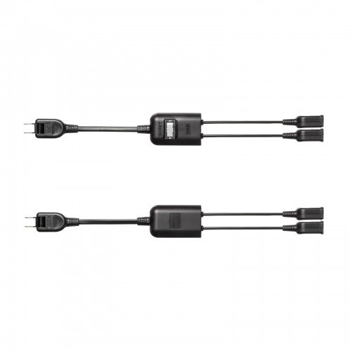 延長コード（短い・2個口・ACアダプタ対応・一括集中スイッチ付・2分配・ブラック）