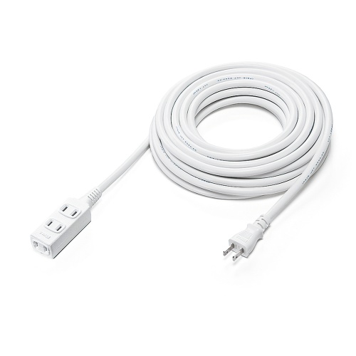 延長コード（10ｍ・3個口・おすすめ・便利・スリム・白） TAP-EX34-10WN サンワサプライ