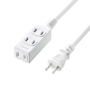 延長コード（10ｍ・3個口・おすすめ・便利・スリム・白） TAP-EX34-10WN サンワサプライ