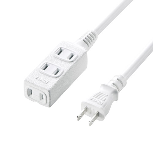 延長コード（10ｍ・3個口・おすすめ・便利・スリム・白） TAP-EX34-10WN サンワサプライ