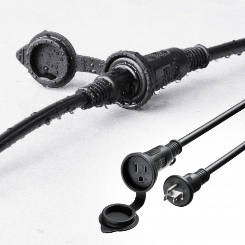 電源延長コード（5m・3P・防水・防雨型プラグ・屋外・雨の日・屋外作業対応）