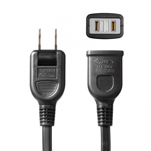 延長コード（短い・3個口・ACアダプタ対応・一括集中スイッチ付・3分配・ブラック）