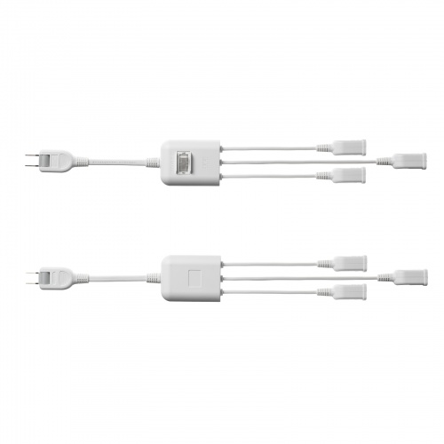 延長コード（短い・3個口・ACアダプタ対応・一括集中スイッチ付・3分配・ホワイト）