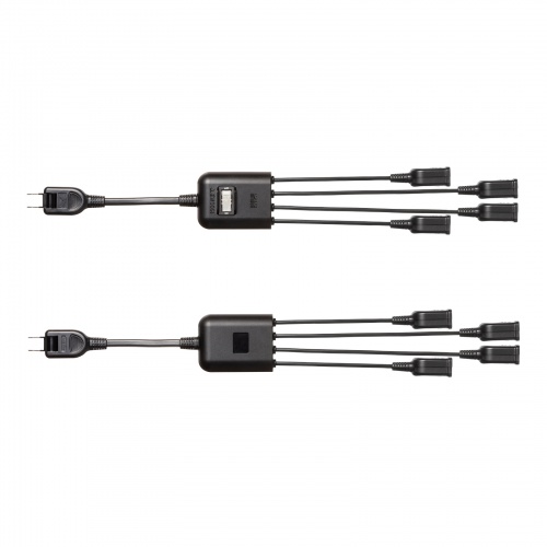 延長コード（短い・4個口・ACアダプタ対応・一括集中スイッチ付・4分配・ブラック）