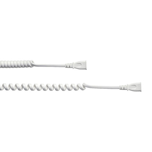 【6個まとめ売り】カール延長コード　5m 延長コード（1～2m・一個口・カールコード・おすすめ・便利・白） TAP