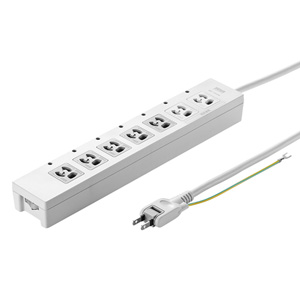 電源タップ（3P・7個口・2m・5個口連動集中スイッチ付・デスククランプ対応・マグネット付） TAP-F37-2CLK サンワサプライ