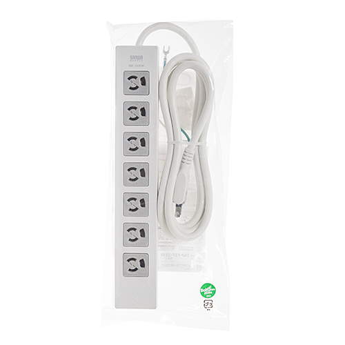 電源タップ 7個口 2m｜マグネット固定・一括スイッチ・雷ガード・3P差込