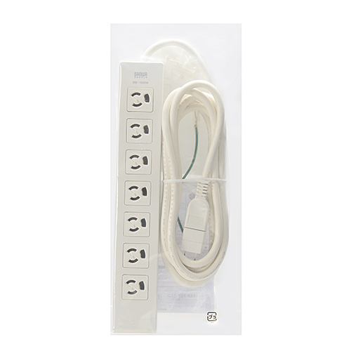 電源タップ 7個口 3m｜マグネット固定・抜け止め・3P→2P変換付