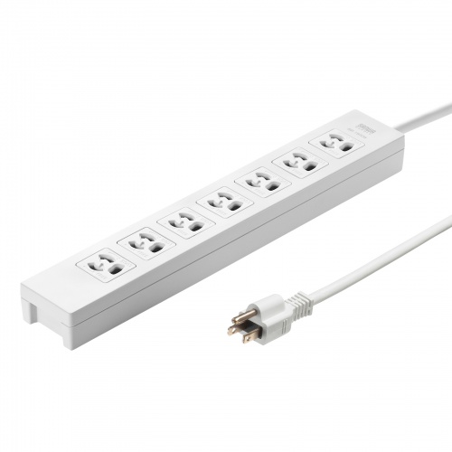 電源タップ 7個口 3m｜マグネット固定・3Pプラグ・抜け止め・ネームタグ付