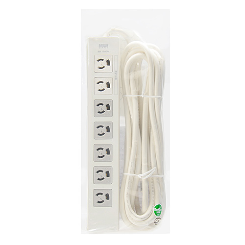 電源タップ 7個口 5m｜マグネット固定・一括スイッチ・雷ガード・3Pプラグ