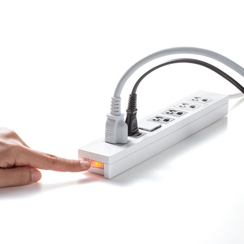 電源タップ 7個口 5m｜マグネット固定・一括スイッチ・アース・2Pスイング