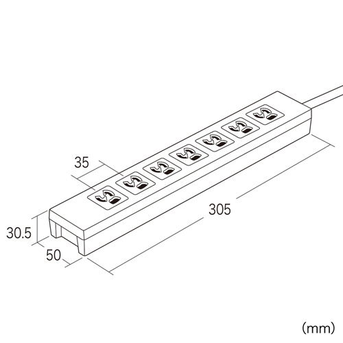 電源タップ 7個口 5m｜マグネット固定・3Pプラグ・抜け止め