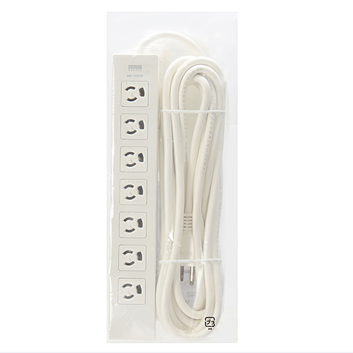 電源タップ 7個口 5m｜マグネット固定・3Pプラグ・抜け止め