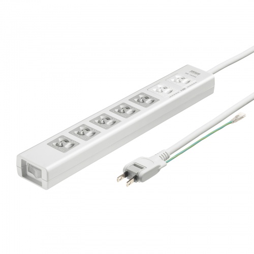 電源タップ（7個口・5m・雷ガード・マグネット・3P・シャッター付・5個口連動集中スイッチ付・絶縁キャップ付・2Pスイングプラグ）