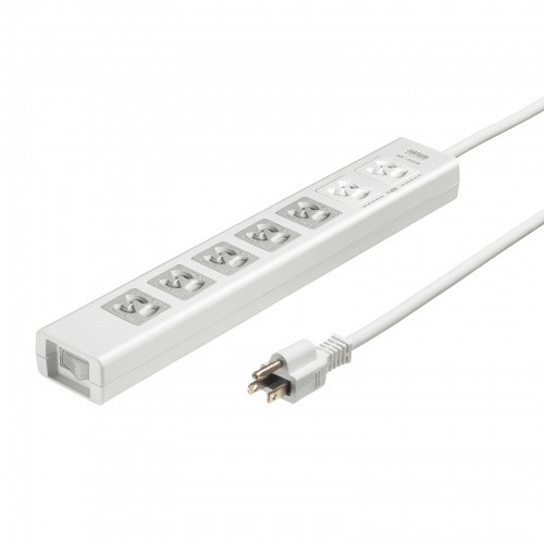 電源タップ（7個口・5m・雷ガード・マグネット・3P・シャッター付・5個口連動集中スイッチ付・絶縁キャップ付・3Pプラグ）