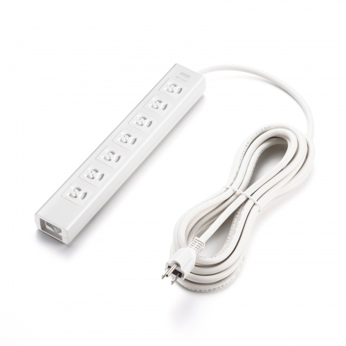 電源タップ（7個口・5m・雷ガード・マグネット・3P・シャッター付・絶縁キャップ付・3Pプラグ・簡易パッケージ）