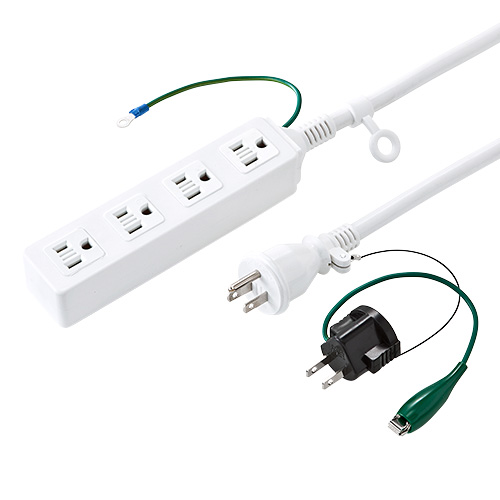 サンワサプライ】延長コード（高強度・1m・ホワイト） TAP-HP4-1W