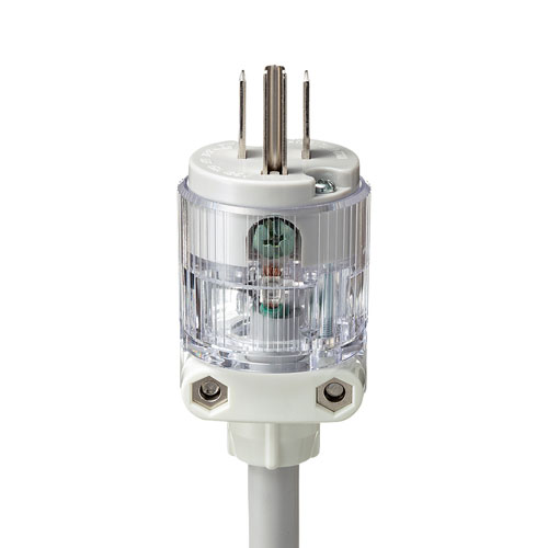 医用接地プラグ付き電源タップ（3P・4個口・グレー・1m）