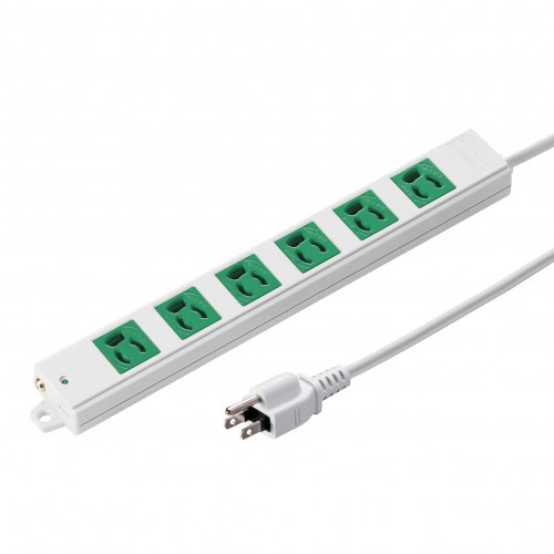 サンワサプライ】業務用タップ緑3m（3P・6個口・マグネット付） TAP