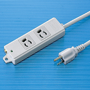 3P・2個口・3Pプラグ1mエココード・抜け止め・マグネット付き簡易包装の(工事物件)電源タップ TAP-KE2-1 サンワサプライ