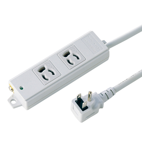 3P・2個口・3PL型プラグ3mエココード・マグネット付き簡易包装の(工事物件)電源タップ TAP-KE2L-3 サンワサプライ