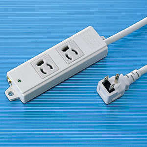 3P・2個口・3PL型プラグ5mエココード・マグネット付き簡易包装の(工事物件)電源タップ TAP-KE2L-5 サンワサプライ