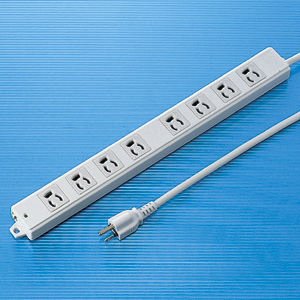 3P・8個口・3Pプラグ1mエココード・抜け止め・マグネット付き簡易包装の(工事物件)電源タップ TAP-KE8-1 サンワサプライ