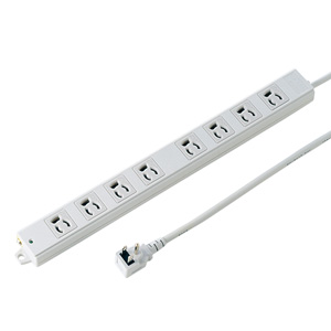 3P・8個口・3PL型プラグ3mエココード・マグネット付き簡易包装の(工事物件)電源タップ TAP-KE8L-3 サンワサプライ