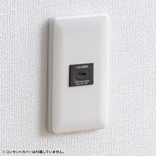 埋込コンセント（Type-Cx1・PD18W対応・ブラック） TAP-KJC1BK サンワサプライ