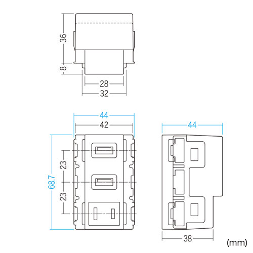 壁コンセント｜交換・USB ・AC・急速充電対応・埋込型・ホワイト