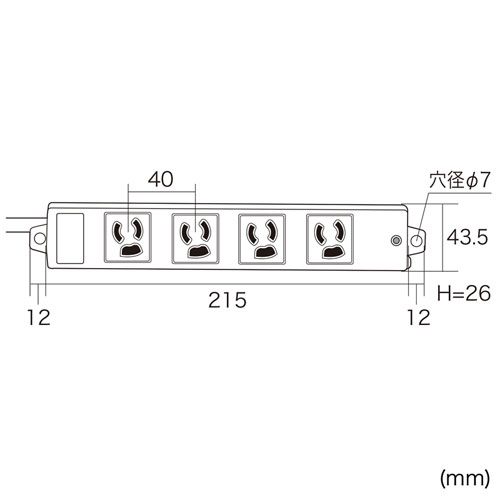 工事物件タップ（3P・抜け止め・4個口・3m・マグネットつき・通電ランプつき・ブラック）