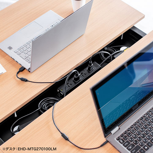 工事物件タップ（3P・抜け止め・4個口・3m・マグネットつき・通電ランプつき・ブラック）