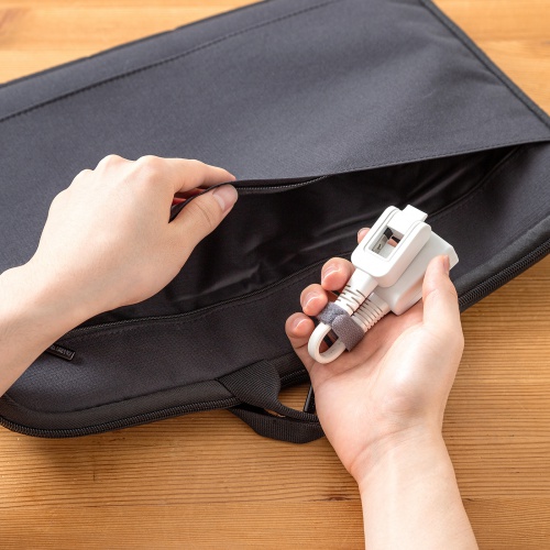 モバイルタップ（延長コード・マイクロタップ・2個口・0.1m・ホワイト）