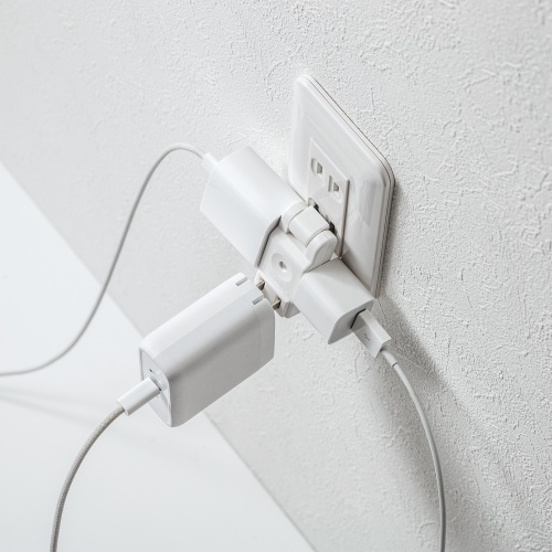 モバイルタップ（延長コード・マイクロタップ・2個口・0.1m・ホワイト）