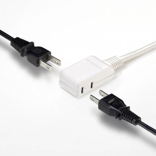 モバイルタップ（延長コード・マイクロタップ・2個口・0.1m・ホワイト）