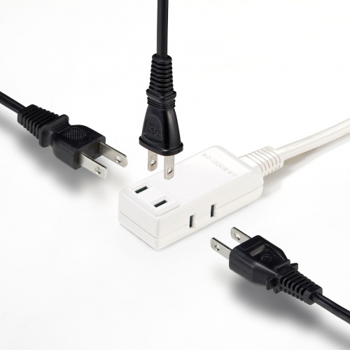 モバイルタップ（延長コード・マイクロタップ・3個口・0.1m・ホワイト）