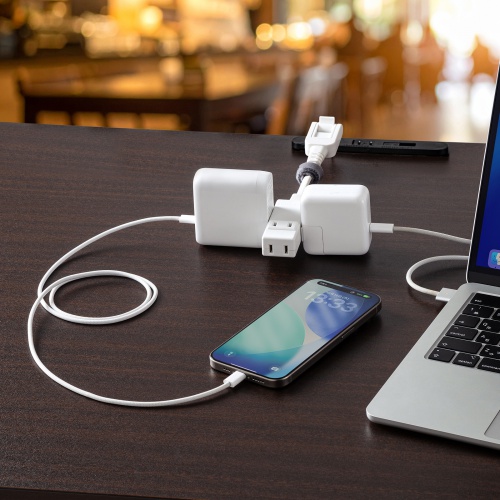 モバイルタップ（延長コード・マイクロタップ・4個口・0.1m・ホワイト）