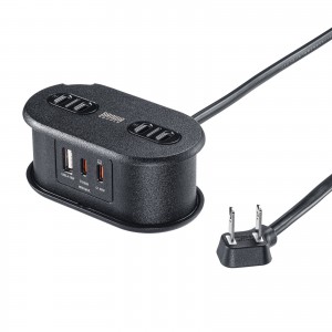 巻き取りコード式モバイルタップ（AC2個口・C×2・USB-A×1・PD65W・0.8m）
