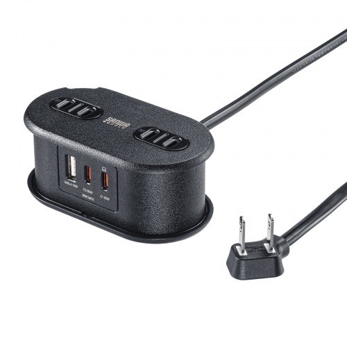 【アウトレット】巻き取りコード式モバイルタップ（AC2個口・C×2・USB-A×1・PD65W・0.8m）