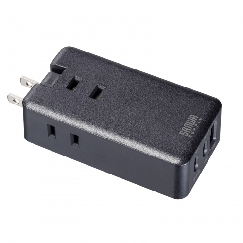電源タップ(モバイルタップ・AC×3個口・Type-C×2・A×1・USB・PD33W・ブラック）