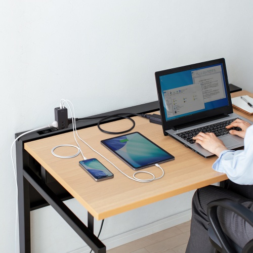 電源タップ(モバイルタップ・AC×3個口・Type-C×2・A×1・USB・PD33W・ブラック）