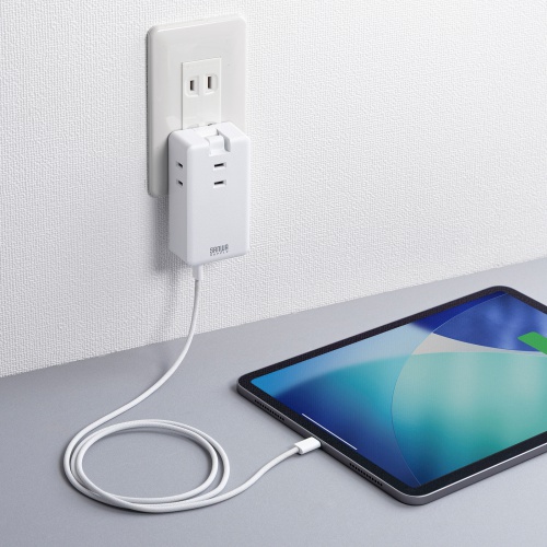 電源タップ（モバイルタップ・AC×3個口・Type-C×2・A×1・USB・PD33W・ホワイト）