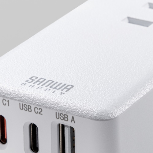 電源タップ（モバイルタップ・AC×3個口・Type-C×2・A×1・USB・PD33W・ホワイト）
