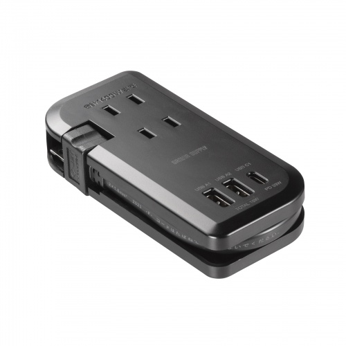 【訳あり 新品】巻き取り式モバイルタップ（AC3個口＋Type-C×1＋USB-A×2・ PD33W・ブラック）
