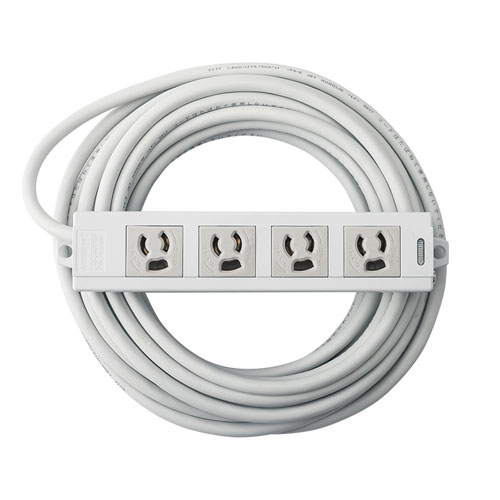 電源タップ(延長コード・3P・4個口・10m・マグネット・通電ランプ付・おすすめ・おしゃれ・ホワイト)   TAP-MG341N2PN-10 サンワサプライ